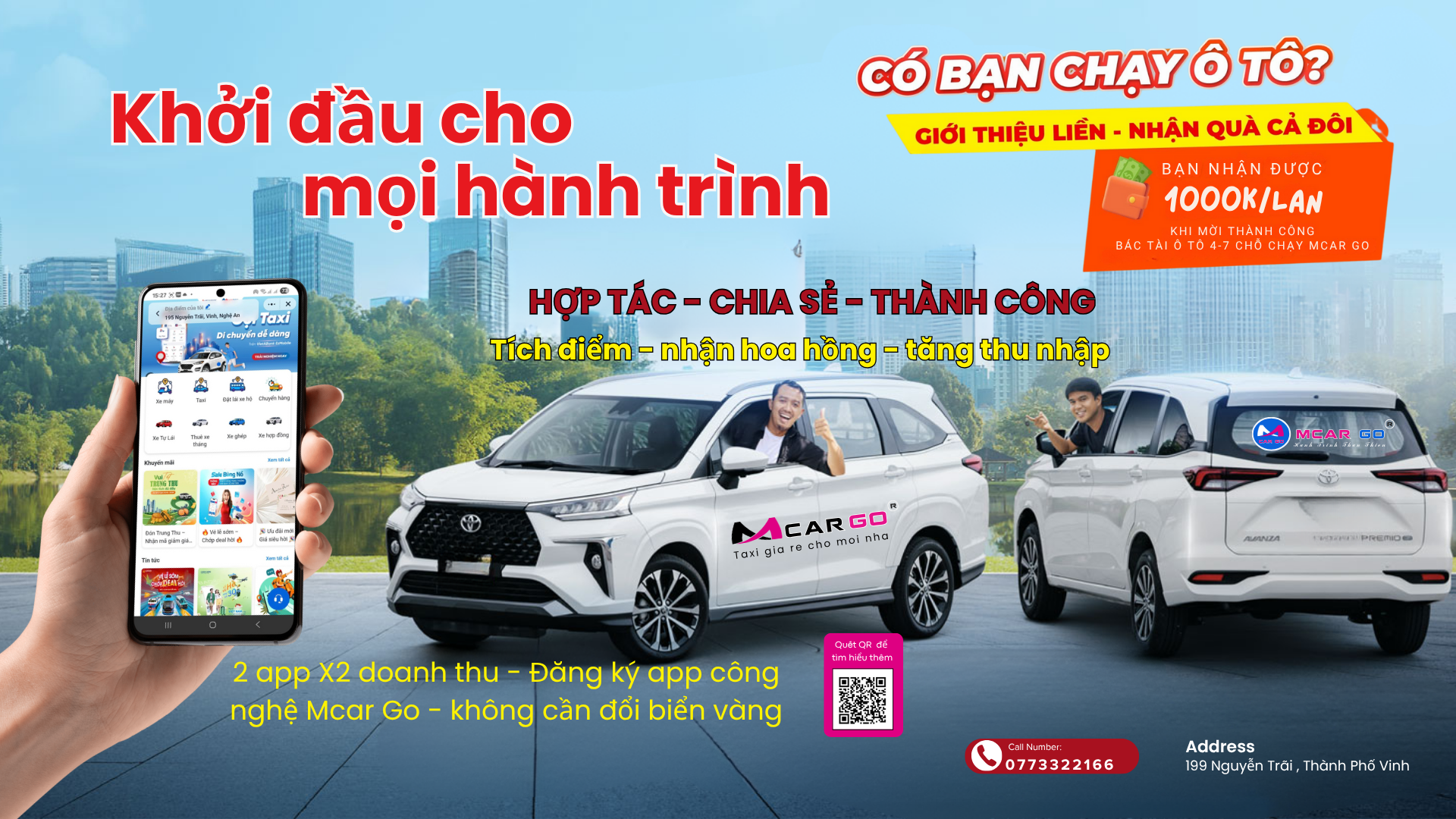 Ứng dụng Mcar Go - Ứng dụng đặt xe thông minh